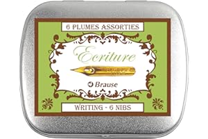 Brause 21002B - Une boite de 6 plumes métal d'écriture (2 plumes x Cito-fein + Rose + Sténo) Assortiment
