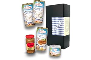 ‎APROPOSGESCHENK Typisch bayrisch - Bayern & München Schmankerl Brotzeit Geschenk (Knackige Bayern, Weißwurst, Senf & Leberkäse)