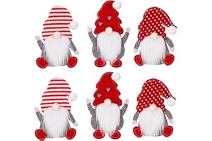 Naapesi 6 Piezas Navidad Titulares de Cubiertos, Porta Cubiertos Navideños Bolsas de Papá Noel,Tenedores Bolsas para Decoración Mesa Navidad,Cubiertos de Rojo de Navidad Decoración,Adornos Navidad
