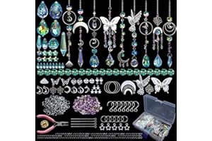 Acidea DIY łapacze słońca, 400 szt. łapaczy słońca, zestaw materiałów dla dorosłych, kryształy, rzemiosło, pryzmat, wiszący, dekoracyjny tęczowy ekspres do okien, wewnątrz, na zewnątrz, Boże