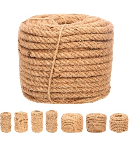 Nissary Corda di cotone spessa 30 mm x 5 m, corda bianca in morbido cotone naturale per macramè, kit per appendere piante, terrazze da giardino, artigianato fai da te e decorazioni per