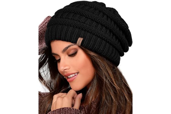 FURTALK Bonnet en Tricot pour Femme Ligne Polaire Casquette de Ski Chapeau d'hiver Ample pour Femme