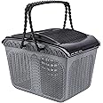 RoyalFord Large Plastic Picnic Basket RF11348 Multi Purpose Utility with Handles and Lid Break Resistant, Light Weight, Durable, Portable Stylish Construction Blue