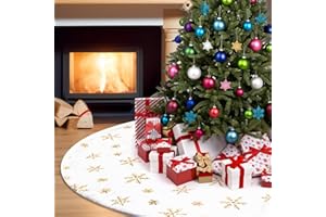 ACTOYS Falda Arbol Navidad, Bonita Base Arbol de Navidad Suave (A-Oro, 90CM)