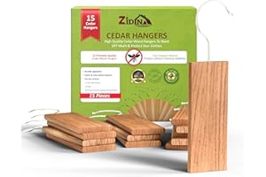 Zidina 15 Pack Cedarwood Moth Repellent for Wardrobes and Drawers – 100% Natural Hanging Cedar Blocks for Clothes Storage | Chemical-Free, Long-Lasting Moth Repellent for Clothes