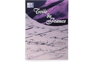 Oxford Correspondance Toile de France Papier à lettres A4 Blanc