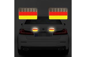 STOREBAO Auto Magnet reflektierende Aufkleber mit deutscher Flagge, 2er-Pack, ohne Klebstoff und mit hoher Helligkeit (Deutsch)