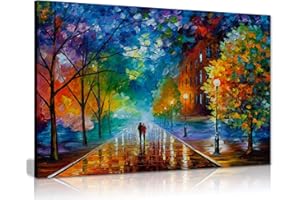 PANTHER PRINT Leonid Afremov - Dipinto a olio astratto su tela da parete per soggiorno, decorazione casa, Freshness of Cold, 91x61cm (36x24in)