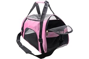 ZvoanSem Pet Carrier Bag,Small Cat Carrier Kitten Puppy little Dog Carrier for Travel Airline Approved Small Animal (Pink, Medium)