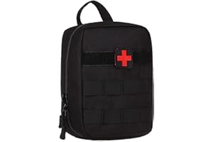 HUNTVP Taktische LEER Erste Hilfe Tasche mit Rotkreuz Patch 1000D Molle Pouch Notfalltasche Militärisch Wasserdicht für Campi