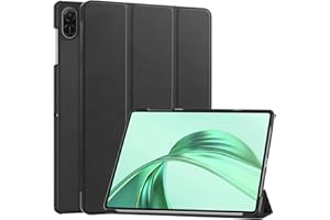 Haofun Custodia Cover Compatibile con Honor Pad X8a, Sottile Leggero Cover, Rotella Rigida Triplice,Custodia Magnetico in PU Case con Multi-Angolo Regolabili (Nero)