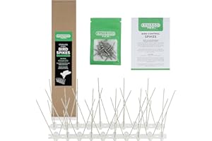 Satargo Bird Spikes Stainless Steel Pigeon Spikes Bird Deterrent for Roofs and Windows, Fence Spikes for Anti Crows, Seagulls and Small Birds Repellent 10m