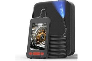 Zealtron Endoscope Camera, 4.3 inch IPS Screen Borescope, 16.5ft Semi-Rigid Cable 1080P HD Inspection Camera with 8 LEDs 8mm IP68 Waterproof Lens Camera, 2200mAh Rechargeable Battery