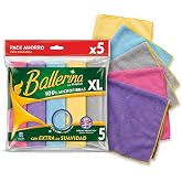 Ballerina Microfibre Cloth XL 32 x 36 cm | Pack of 5 Units | Stitched edges. Traps dust and grease without scratching. Washab