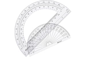 eBoot Plastic Protractor Protractor 180 Degrees, 4 Inch and 6 Inch, Clear, 2 Pieces