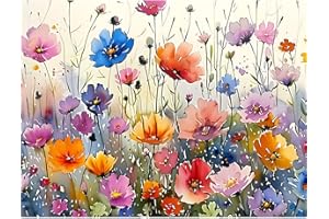 luckyarina Malen Nach Zahlen Erwachsene-Blume Malen Nach Zahlen Erwachsene Leinwand,Blumen Paint by Numbers Adult DIY für Geschenk Home Wand Décor 30x40cm