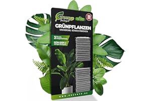 Greenyp 50x Universaldünger Grünpflanzen Düngestäbchen für alle Grünpflanzen, Zimmerpflanzen und Balkonpflanzen I Langzeitdünger NPK Dünger mit Extra Eisen und 3 Monate Düngekraft