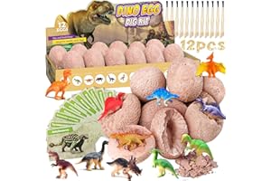 NCKIHRKK Dinosauro Giocattolo per Bambini 4-9 anni, 12 pezzi uova Dino Kit di scavo di uova di dinosauro