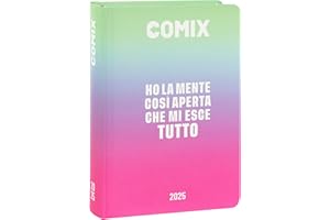 COMIX - Diario Giornaliero 16 Mesi, Diario Scuola 2024-2025 per Ragazzi e Ragazze, con Copertina Rigida, Ideale per la Scuola Superiore, 13x17.8h cm, Multicolore