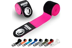 MADGON Boxing Wraps with high-grade Hook and Loop Strap and Thumb Loop - 3m / 3,8m / 4,5m - Durable Hand Wraps for MMA, Boxing, Kickboxing, Sparring - Wrist Wraps - Excellent Sweat Absorption