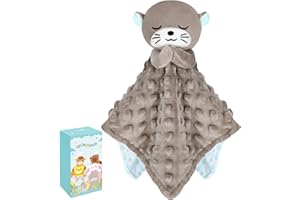 AUSPICIOUS BEGINNING Baby Comforters Blanket Plush Otter Cuddly Toy Comforter Cuddle Blanket Animal Snuggle Toy Comforters Infant Gift for Mom, Otter Toys Loveys Newborn Soft Touch Toddler Boys Girls for Sleeping