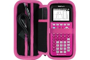 RIYADAone Dura Funda Protectora Compatible con Texas Instruments TI-84 Plus/TI-84 Plus CE-T/TI-82/TI-Nspire CX II CAS/TI-89 Titanium/TI-83 Plus/TI-84 Plus CE calculadora gráfica (Negro + Rojo Rosa)