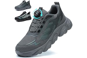 Mitudidi Scarpe Antinfortunistiche Uomo Leggere Donna Scarpe Antinfortunistiche Uomo Unisex Rapida dei Lacci Sneakers Cordoncini per Scarpe a pomello con Tappo in Acciaio Traspirante 38-46 EU