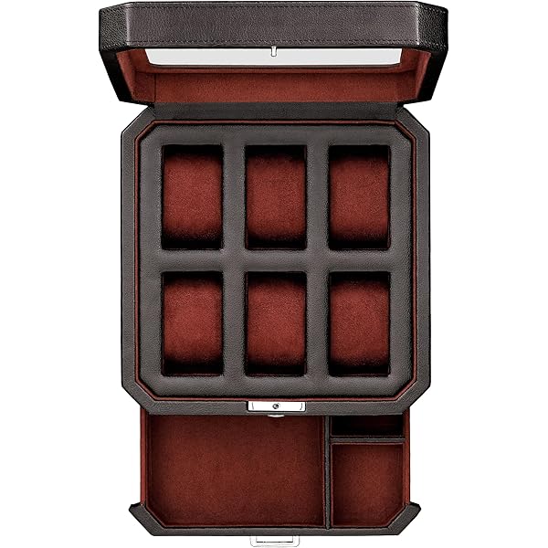 ROTHWELL 2 Horloge Travel Case Storage Organizer voor 2 Horloges | Stevige Draagbare Bescherming Met Rits Past Alle Horloges & Smart Horloges Tot 50 mm (Zwart/Rood ROTHWELL 2 Horloge Travel Case Storage Organizer voor 2 Horloges | Stevige Draagbare Bescherming Met Rits Past Alle Horloges & Smart Horloges Tot 50 mm (Zwart/Rood