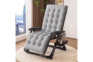 DSEWTEZXI Pliable intérieur Chambre à Coucher transat avec Coussin,Exterieur Respirant Jardin Chaise transat,Relax Chaise Longue de Camping,Dossier réglable,Chaise Ergonomique.