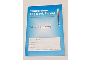 DAVE CHARLES DESIGNS Fridge Temperature Record Book Log Book A5 (210 X 148mm) Food and Fridge temperature recorder. 32 page. Food Hygiene information inside back page