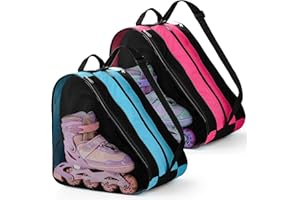TOPZEA 2 Pack Roller Skate Bags, Oxford Cloth Ice Skates Storage Bag With Adjustable Shoulder Strap, Figure Skating Shoes Carry Bags, Blade Container for Women Men Kids