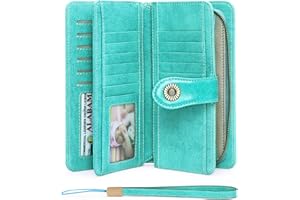 SENDEFN Portafoglio Donna in vera pelle,grande capacità Portamonete con Bloccaggio RFID, Portafoglio Donna porta Cerniera con 24 Titolari di Carta…