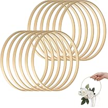 12/10 Cerchi In Legno Di Bambù Per Decorazioni Fai Da Te, Anelli Per Acchiappasogni, Ghirlande Floreali E Macramè, Diametri Vari, Naturali