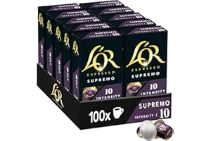 L'OR Supremo - 100 kapsułek kawy Intensywność 10 - kompatybilne z Nespresso®* (zestaw 10 x 10 szt.)