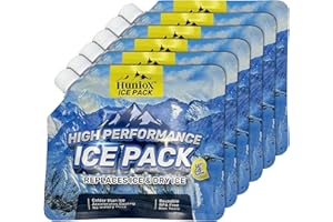 Huniox® Ice Pack - Accumulateur de Froid Longue Durée - Bloc Refrigerant pour Glaciere - Pain de Glace Mini - Pack Glace Glaciere - Pain de Glace Souple
