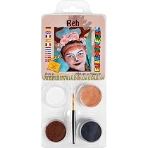 Kit Trucco Da Fantasma Eulenspiegel - 4 Colori Professionali, Pennelli E Istruzioni, Perfetto Per Halloween E Feste