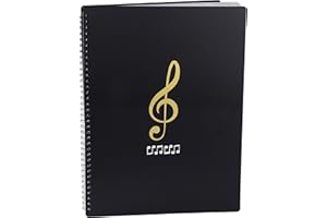 MAOXINTEK Tamaño A4 Documento de Nota Musical 20 Bolsillos Carpeta Poseedor Caso Carpeta de partituras File Clef Canción de papel de almacenamiento, Bolsa porta documentos