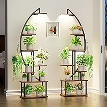 Supporto Piante Interno Con Luci Crescita 8 Ripiani - 162cm Con Ruote
