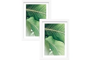 postergaleria Marco | 18x24 | Juego de 2 | Blanco | Madera | Plexiglás | 8 colores | 10 tamaños | Marco del cartel | Marco de la foto