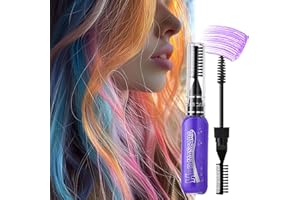 GENERIC Purple Temporary Hair Chalk Mascara - Washable Hair Dye for Kids & Girls, Non-toxic Hair Chalks for DIY Party Colorful Hair Looks