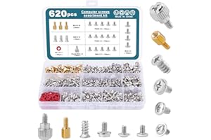 HSeaMall 620 Stück Computerschrauben DIY Reparatur Flachkopfschrauben Sortiment Kit für Festplatte Computergehäuse Motherboard Lüfter Power Graphics