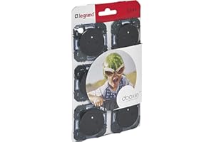 LEGRAND - Prise Electrique Murale 16A avec Terre dooxie Surface - Prise 2P + T Affleurante avec Fond Rétractable - Fabriqué En France - Noir - Lot de 6