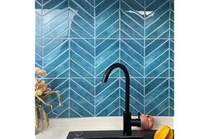 Alwayspon 3D-Vinyl-Wandfliesen-Aufkleber, selbstklebend, wasserfest, Spritzschutz, zum Aufkleben, für Küche, Badezimmer, Wand, 29 x 22,9 cm, Blau, 10 Bögen