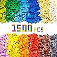 WYSWYG 1500 Piece Building Bricks, Bulk Classic Building Blocks Basic Box Compatible with Major Brands baseplates, 12 Colors 14 Random Bulk Shapes