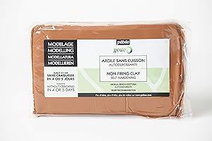 PEBEO Pébéo 766301 Modelado Arcilla sin cocción Rojo, Pan de 1,5 kg