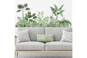 ‎COVPAW COVPAW Wandtattoo Pflanzen Tropische Blätter Wandaufkleber Baum Vogel Hängende Pflanzen Grün Wandsticker Kinderzimmer Wohnzimmer Schlafzimmer Flur Wanddeko (Tropische Pflanzen)