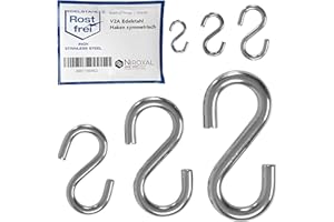 NietFullThings Gancho simétrico en S de acero inoxidable V2A gancho en S pequeño diámetro 3 mm grosor 24 mm longitud gancho de metal para colgar gancho de acero inoxidable para colgar decoración