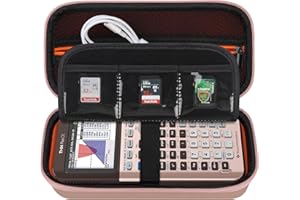 Elonbo Tragetasche für Texas Instruments TI-84 Plus CE/TI-84 Plus/TI-83 Plus CE/Casio fx-9750GII/ TI-Nspire CX II CAS/CX II/CX/CX CASFarbgrafik-Rechner, Rose Gold+Orange