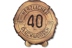 ‎DARO DESIGN DARO Design - Holzscheibe - 40 Jahre - Größe 30cm- Geschenk zum Jubiläum, 40 Geburtstag, Jahrestag - Herzlichen Glückwunsch 2025