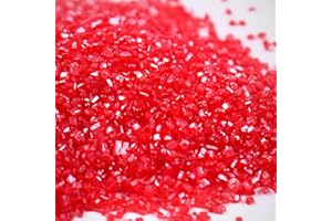 Lozadia 100g Edible Sanding Sugar Crystal Cake Crystal Sparkling Sugar Sprinkles Decorations Cupcake Cookies Doughnut Wedding Sparkling Sugar Cake Topper Sugars Sading Sprinkle Party (Red)